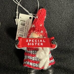 GANZ Red and Gray Gnome Ornament